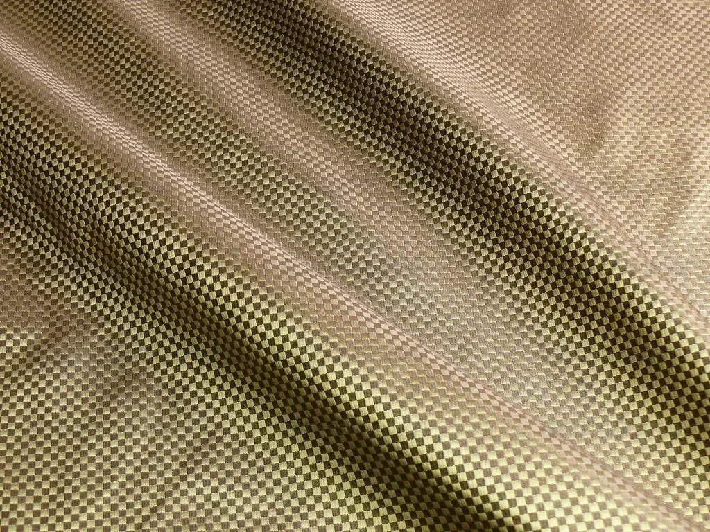 100% SILK DAMASK TEXTURE "STEM" BRONZE