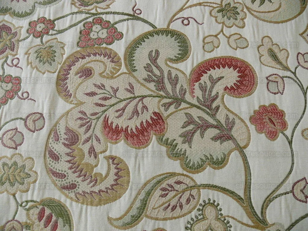 LEE JOFA BRAMSHILL LAMPAS ANTIQUE RED TREE OF LIFE BTY MSRP$276/