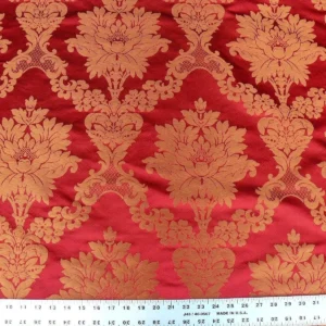 BY YARD SCALAMANDRE ITALIAN DAMASK FORNARINA RED MSRP$648/Y