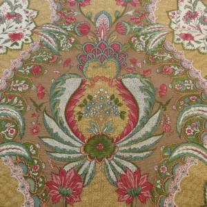 BTY SCALAMANDRE FRANCE PERSAN PINK RED GREEN "SAND" GOLD MSRP296