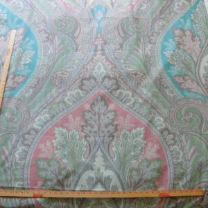 BTY CLARENCE HOUSE WARP PRINT SILK TEAL BLUE GREEN MSRP$484
