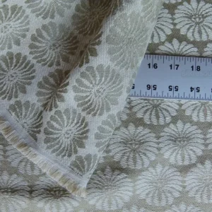SCALAMANDRE CASTLETOWN JACQUARD SMALL Flax White DAISY$218/Y
