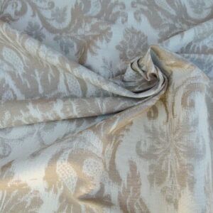 Scalamandre Renaissance Hardy Damask Beiges On Crème White Cotton Viscose French Court MSRP USD 218/Y