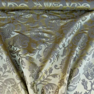Scalamandre Ypres Lampas Pom Pomegranate Renaissance Gold Metallic Copper MSRP USD445/yd