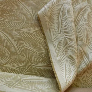 Scalamandre Feather Leaf Greige Reversible Grey Beige Animal Print Cotton MSRP USD 100/yard