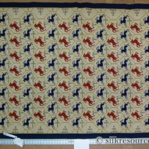 Stark Hopewell Bisque 4.3" X 6' 100% Wool Horses Equestrian Navy Red Mustard Cream MSRP USD 1500