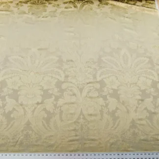 Scalamandre San Leucio Beige Gold Old World Weavers Silk Linen Renaissance Silk Damask MSRP USD 546/Y