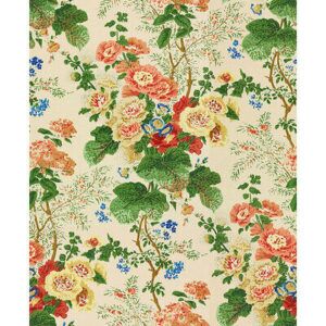 Lee Jofa Althea Print Pop S B Beige Pink Green Cotton Floral Botanical MSRP USD328/y Special Order