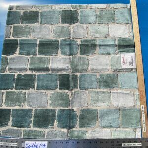 5 Berkbox104 Square Scalamandre Castellina Carribean Cut Velvet Aqua Green Abstract Geometric MSRP USD 296/y